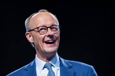 Friedrich Merz in Vechta-stock-foto