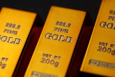 Goldbarren-stock-foto