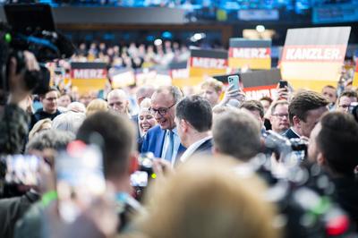 Friedrich Merz in Vechta-stock-foto
