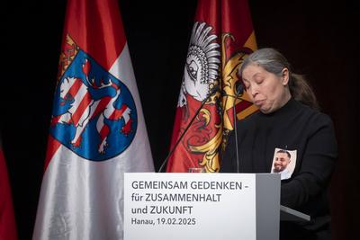 Hanau gedenkt der Opfer des Anschlags vor fuenf Jahren-stock-foto