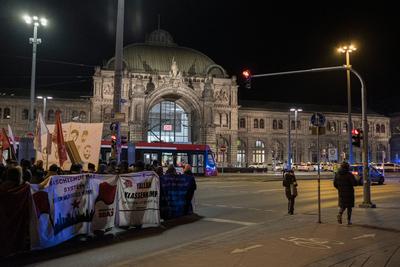 19.02.2025, Hanau Demonstration, N?rnberg: Anl?sslich des f?nften Jahrestages des rassistisch motivierten Anschlages ein-stock-foto