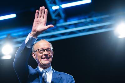 Friedrich Merz in Vechta-stock-foto