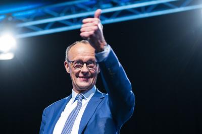 Friedrich Merz in Vechta-stock-foto