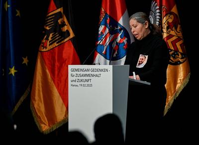 Lokal Hanau Gedenkfeier Attentat 19.Februar-stock-foto