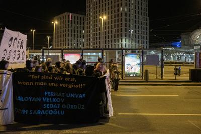 19.02.2025, Hanau Demonstration, N?rnberg: Anl?sslich des f?nften Jahrestages des rassistisch motivierten Anschlages ein-stock-foto