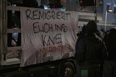19.02.2025, Hanau Demonstration, N?rnberg: Anl?sslich des f?nften Jahrestages des rassistisch motivierten Anschlages ein-stock-foto