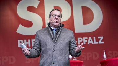 Wahlkampf SPD - Pistorius in Koblenz-stock-foto