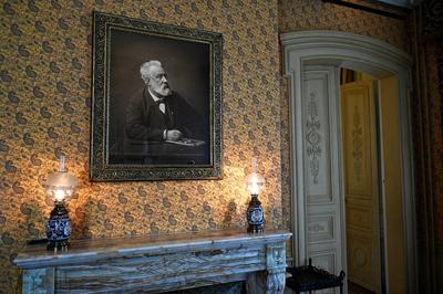 Portraet des franzoesichen Schriftstellers Jules Verne im Maison de Jules Verne in Amiens in Frankreich (Foto vom 22.09.-stock-foto
