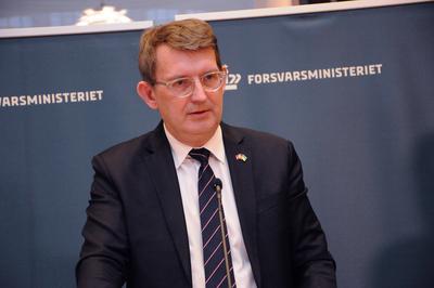 Danish minister for defence holds joint press conference  strong for denmark in copenhagen denmark.-stock-photo