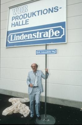 Hans W Geissend?rfer Regisseur 08 85 rag Hans W Geissend?rfer am 6 August 1985 am Set von Lind-stock-foto