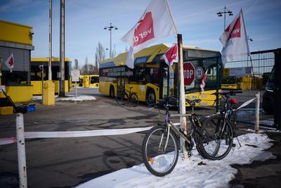 Berlin, Eindr?cke vom BVG Streik-stock-foto