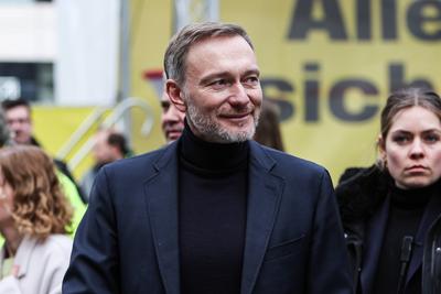 Politik - Bundestagswahl 2025 - Wahlkampfauftritt der FDP in D?sseldorf 20.02.2025-stock-photo