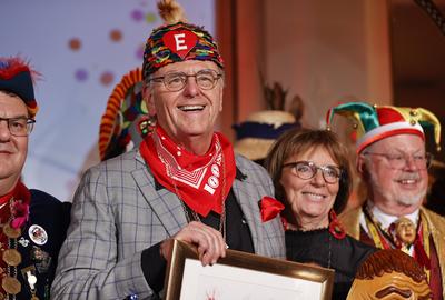 Presentation of the golden jesters bell / Regina Halmich bekommt im Europa-Park die Goldene Narrenschelle 2025 der Vereinigung Schw?bisch-Alemannischer Narrenz?nfte (VSAN)-stock-photo