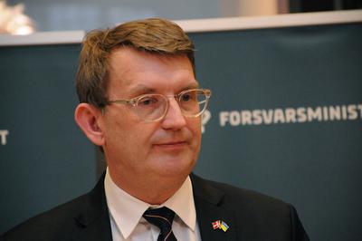 Danish minister for defence holds joint press conference  strong for denmark in copenhagen denmark.-stock-photo