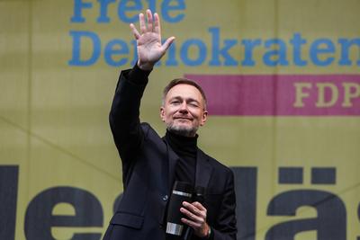 Politik - Bundestagswahl 2025 - Wahlkampfauftritt der FDP in D?sseldorf 20.02.2025-stock-photo