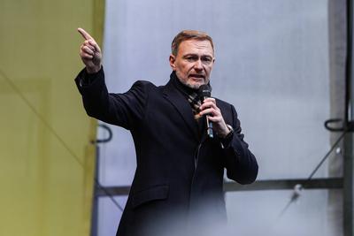 Politik - Bundestagswahl 2025 - Wahlkampfauftritt der FDP in D?sseldorf 20.02.2025-stock-photo