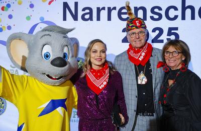 Presentation of the golden jesters bell / Regina Halmich bekommt im Europa-Park die Goldene Narrenschelle 2025 der Vereinigung Schw?bisch-Alemannischer Narrenz?nfte (VSAN)-stock-photo