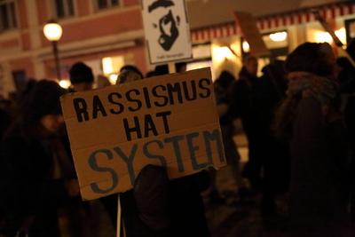 Gedenkdemo in Potsdam-stock-foto