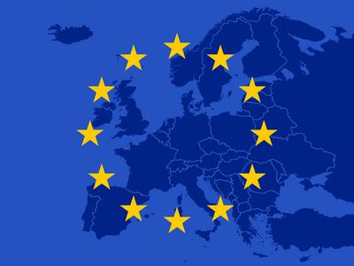 Karte von L?ndern in Europa mit dem Symbol der Europ?ischen Union Karte von L?ndern in Europa mit dem Symbol der Europ?i-stock-photo