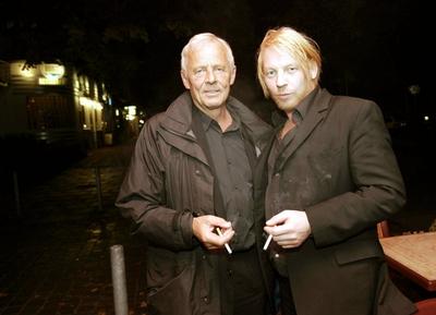 Schauspieler Ben Becker (GER) mit Vater Rolf Becker (GER/Schauspieler) anl?sslich der Pr?sentation des Films EIN GANZ GE-stock-photo