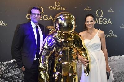 Kai Wiesinger und Bettina Zimmermann beim Omega Event 50 Jahre Mondlandung im Kohlebunker M?nchen-stock-foto