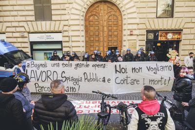 News - Naples, citizens and workers take to the streets after Ciciliano's remarks-stock-photo