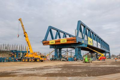 Autobahn A43 - Autobahnbaustelle.-stock-foto