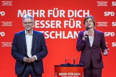 Wahlkampftour SPD-stock-foto