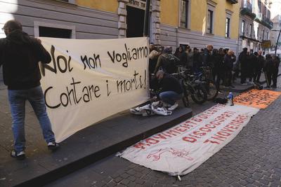 Naples, citizens and workers take to the streets after Ciciliano's remarks-stock-photo