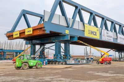 Autobahn A43 - Autobahnbaustelle.-stock-foto