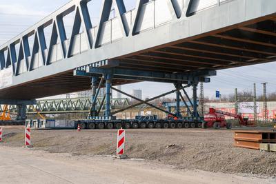 Autobahn A43 - Autobahnbaustelle.-stock-foto