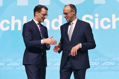Wahlkampftour CDU-stock-foto