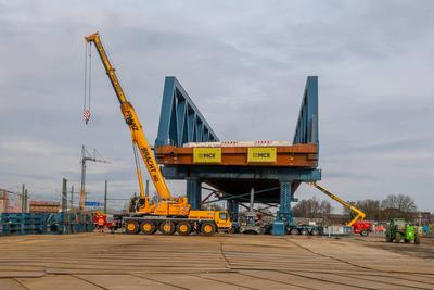 Autobahn A43 - Autobahnbaustelle.-stock-foto