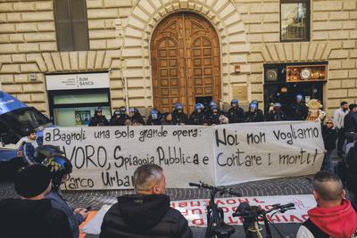 News - Naples, citizens and workers take to the streets after Ciciliano's remarks-stock-photo