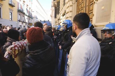 News - Naples, citizens and workers take to the streets after Ciciliano's remarks-stock-photo