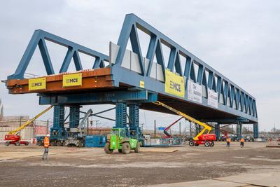 Autobahn A43 - Autobahnbaustelle.-stock-foto