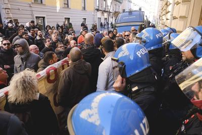 News - Naples, citizens and workers take to the streets after Ciciliano's remarks-stock-photo