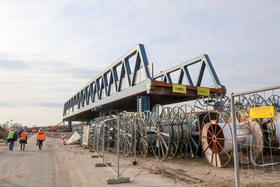 Autobahn A43 - Autobahnbaustelle.-stock-foto