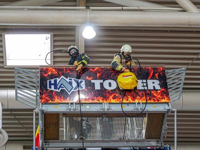Einzelwettk?mpfe auf der FireFit Europe Am Samstag fanden die Einzelwettk?mpfe in der Messehalle 2 bei der FireFit Champ-stock-foto