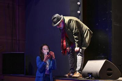 2025 - Litertur und Theater - Auftritt Maria Happel und Michael Niavarani,  im Kongress & Theaterhaus Bad Ischl, im Rahmen der Salzkammergut Festwochen Gmunden, am 22.02.2025.-stock-photo