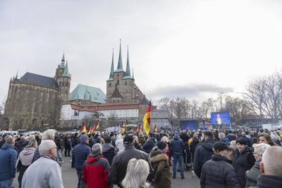 Demo gegen AfD Erfurt-stock-foto