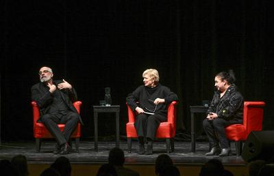 2025 - Litertur und Theater - Auftritt Maria Happel und Michael Niavarani,  im Kongress & Theaterhaus Bad Ischl, im Rahmen der Salzkammergut Festwochen Gmunden, am 22.02.2025.-stock-photo