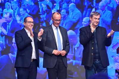 CDU CSU Schlusskundgebung zur Bundestagswahl-stock-foto