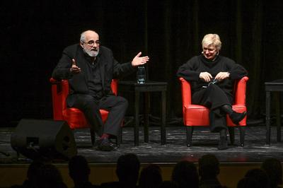 2025 - Litertur und Theater - Auftritt Maria Happel und Michael Niavarani,  im Kongress & Theaterhaus Bad Ischl, im Rahmen der Salzkammergut Festwochen Gmunden, am 22.02.2025.-stock-photo