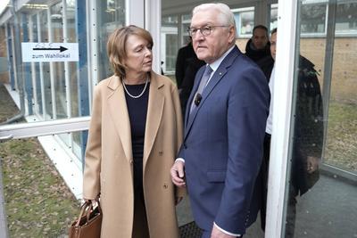 Bundestagswahl 2025, Stimmabgabe Bundespraesident Steinmeier-stock-foto