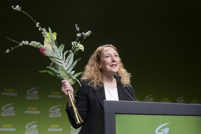 20250222 90. Landesversammlung der Gruenen Wien mit dem Motto "Wien Morgen"-stock-photo