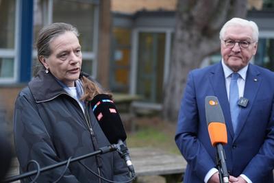 Bundestagswahl 2025, Stimmabgabe Bundespraesident Steinmeier-stock-foto