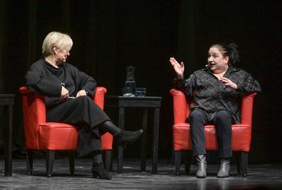 2025 - Litertur und Theater - Auftritt Maria Happel und Michael Niavarani,  im Kongress & Theaterhaus Bad Ischl, im Rahmen der Salzkammergut Festwochen Gmunden, am 22.02.2025.-stock-photo
