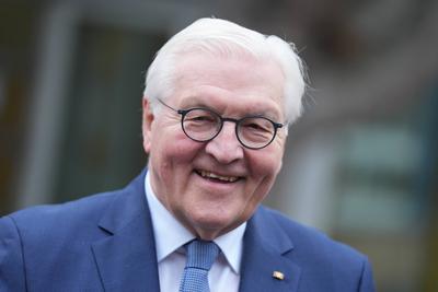Bundestagswahl 2025, Stimmabgabe Bundespraesident Steinmeier-stock-foto