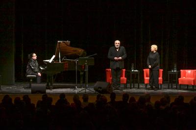 2025 - Litertur und Theater - Auftritt Maria Happel und Michael Niavarani,  im Kongress & Theaterhaus Bad Ischl, im Rahmen der Salzkammergut Festwochen Gmunden, am 22.02.2025.-stock-photo